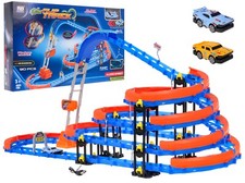 Kinderrennbahn Auto-Spielzeug Rennbahn Set Rennstrecke Komplettset Auto mit LED