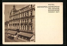 Düsseldorf, Hotel Monopol-Metropole, Ansichtskarte 1937 