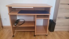 PC Schreibtisch Buche Furnier B92xH78xT63 neuwertig mit Rollen