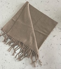 Cashmere Schal mit Fransen beige/sand 130x32 cm unisex warm und weich