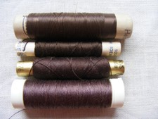 Nähgarn Nähseide Garn Konvolut 4 Rolle Set braun dunkelbraun Gütermann Ackermann