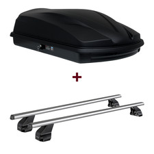 Dachbox LEVUP Cube 370 + Dachträger Menabo Omega Alu für Fiat Tipo Kombi Typ 356