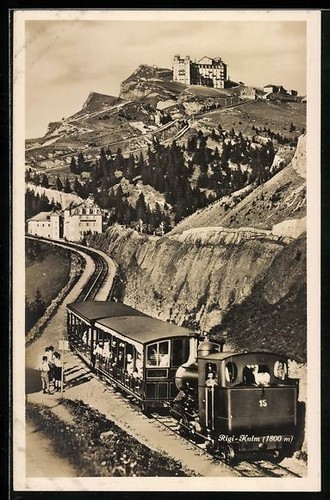 Bergbahn auf der rigi kulm - auf, rigi-kulm