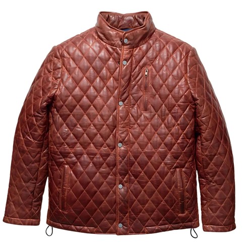 Herren braun leder puffer - braun,