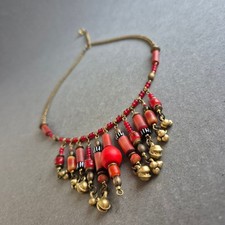 Ethno-Glasperlenkette – Rot