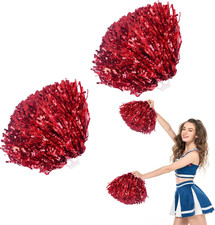 Cheerleader Pompons Handblumen, 2 Stück Cheerleading Pompons, Metallfolie Cheerl