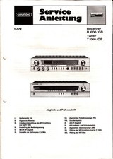 Service Anleitungen für Grundig Receiver R 1000/GB und Tuner T 1000/GB