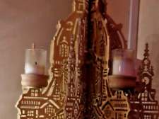 Mini-Windlicht Glas für Teelicht + Kerzen + Kerzenform Pyramide Adventsleuchter