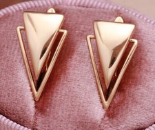 Ohrstecker 2 St Gold Kreolen Ohrringe Rotgold 585 vergoldet Ohrschmuck rose 103