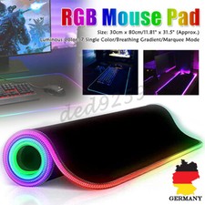 Gaming Mauspad LED RGB Beleuchtung Anti-Rutsch XXL 80*30cm Matte Spiele Mousepad