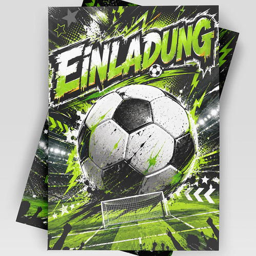 Fußball einladungskarten - fußball,
