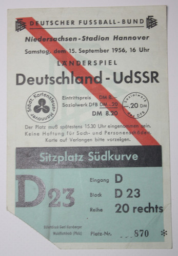 Ticket eintrittskarte 1956 - ticket,