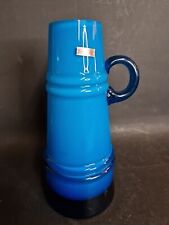 Friedrich Glas Überfang Vase  Blau 70er Jahre Vintage