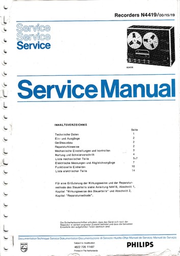 Service manual anleitung - service, für