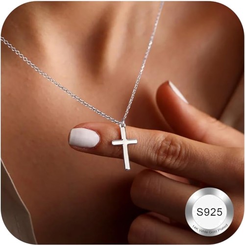 Silber kreuz halskette - silber,