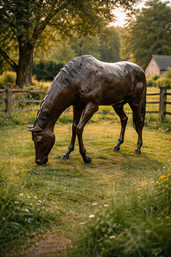Bronze pferd garten - garten, statue