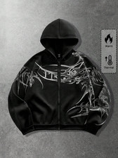 Herren Goth Zip Hoodie mit