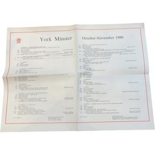 York Minster and King's College Chapel Services Schedules 1980 Vintage Ephemera