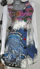 Designer KLEID Kleiderrock eyecatcher Nieten Mandala Walked Wolle Gr. 40-42 XL