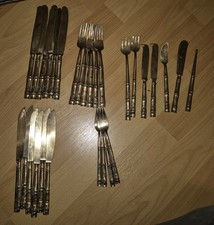 Vintage Bronze Essbesteck aus Thailand ca. 1960er  Royal Bamboo 