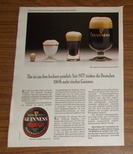 Seltene Werbung GUINNESS EXTRA STOUT - Deutsche trinken 107% mehr Guinness 1980
