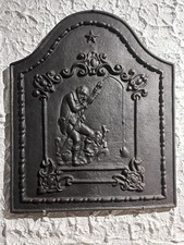 Antike Ofenplatte, Gusseisen,  Angler Fischer