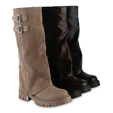 Damen Bikerstiefel Stiefel