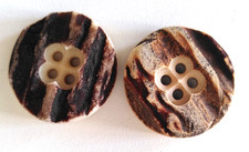 2 Trachtenknöpfe echte Hirschhornknöpfe Braun 29 mm 4 Loch Knöpfe