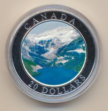 Canada 20 Dollars 2003  " Rocky Mountains " Silber, PP im Etui, Zertifikat