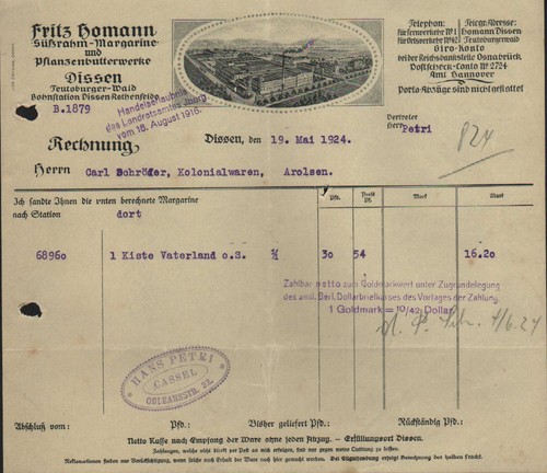 Dissen rechnung 1924 - rechnung,