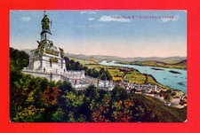 antik 1913 : Postkarte - AK - RÜDESHEIM mit Niederwald-Denkmal / inter. Stempel?