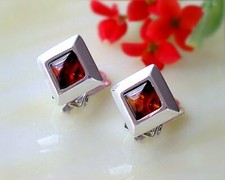 Bernstein Ohrclips 925 braun