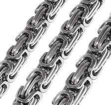 Set Massive Königskette 9 mm dick / 50 55 oder 60 cm u. Armband Edelstahl Silber