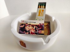 f6 Aschenbecher weiß Vintage Ø ca. 10 cm Werbeaschenbecher UNBENUTZT