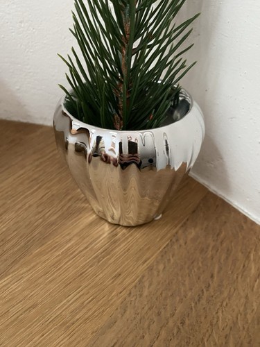 Keramik deko silber übertopf - keramik,