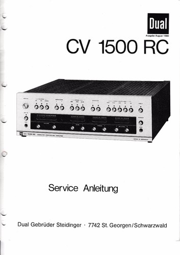 Service manual für dual - service, cv