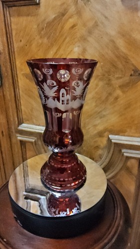 Roter glaspokal vase - roter,