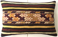 Kelim Kissen Nomaden Anatolia Handgewebt Orientalisch Braun Pillow Almohad a