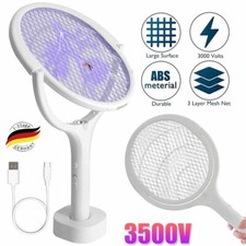 Elektrische Fliegenklatsche Extra Stark USB Elektro Mücken Rotierender Kopf DHL