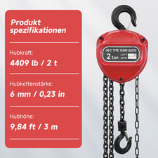 Kettenzug 2T / 3m Hebelzug