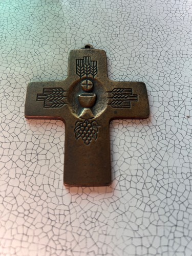 Vintage messing wandkreuz - vintage,