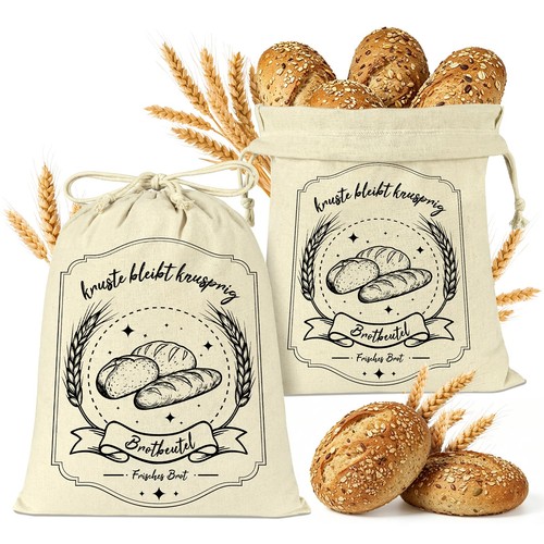 Leinen brotbeutel 2er set - leinen,