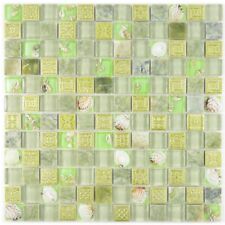Muschel Mosaik Fliese Naturstein grün kiwi Glasmosaik WB82C-0502 |1Matte