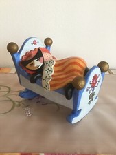 Goebel R. Wachtmeister Spieluhr ♥ Katze schläft in Schaukel - Wiege ♥RARITÄT OVP