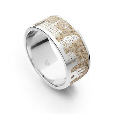 DUR Schmuck Unisex Ring HAMBURG II Strandsand Silber 925/- rhodiniert (R4996)