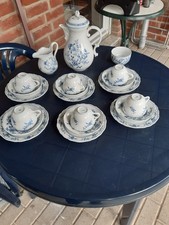 Kaffee Service Meissen blaue Orchidee 6 Personen 21 Teile Top Zustand