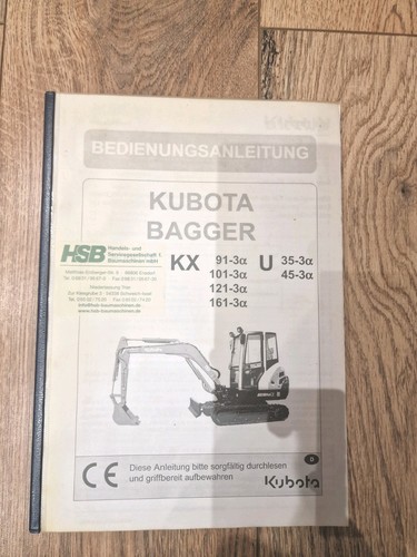 Bedienungsanleitung kubota - bedienungsanleitung, kx