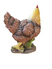 VERDOBA Garten Figur Huhn aus Kunstharz, braun, handbemalt - Henne Dekofiguren