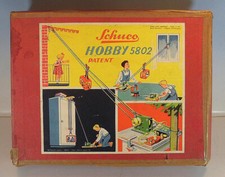 Schuco Hobby 5802 Baukasten Seilbahn mit Elektromotor Made in US-Zone OVP #2634