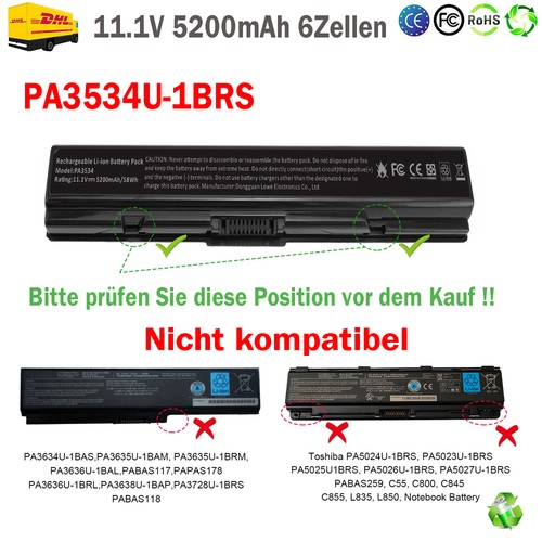 Pa3534u 1brs akku für toshiba - akku,